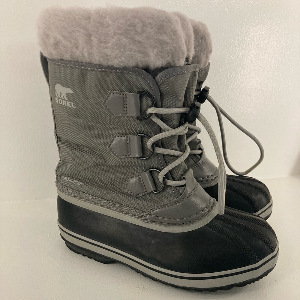 Sorel Your Pac Nylon Waterproof Boots Black Grey Kid’s 2 Winter Snow Ski Holiday